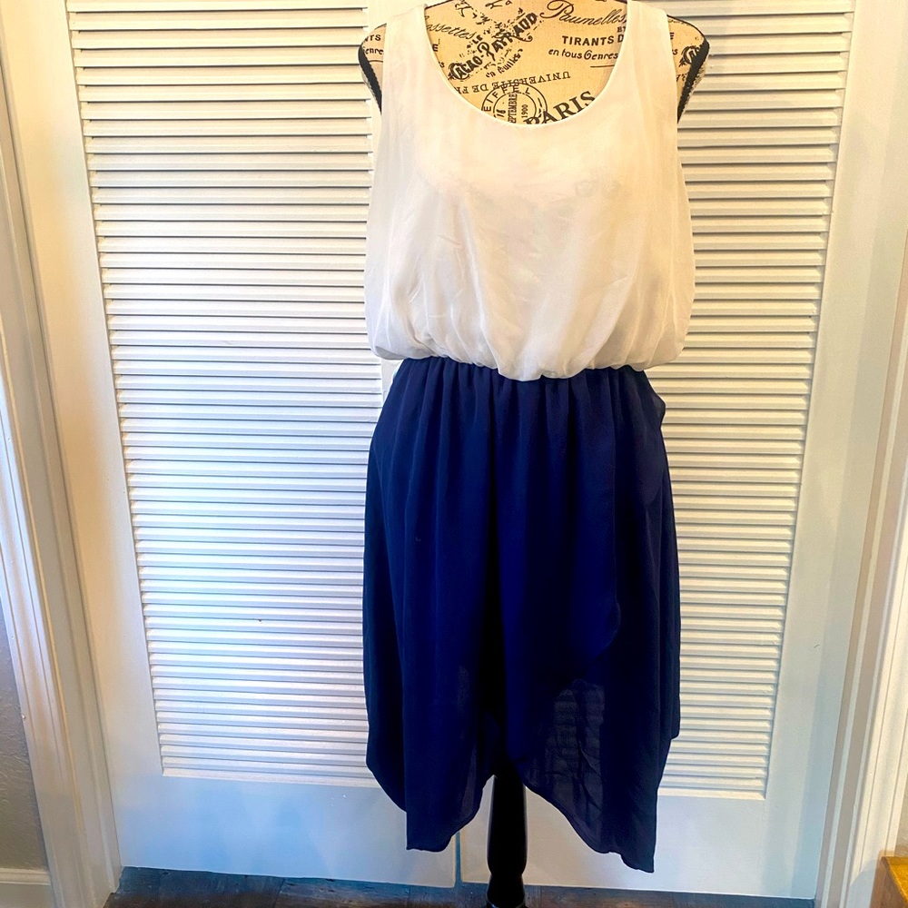 Women’s high low, color block dress